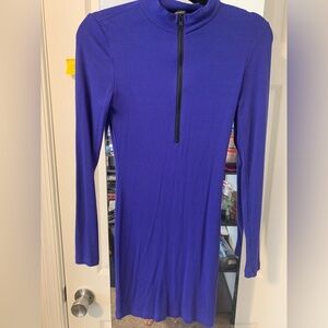 Purple mid-thigh long sleeve dress